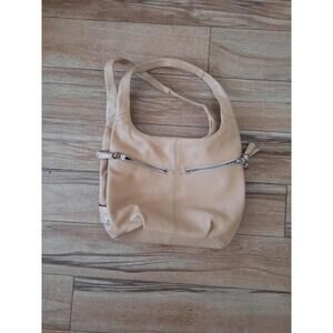 TIGNANELLO‎ Double Handle Pebbled Leather Satchel Shoulder Bag Purse Tan